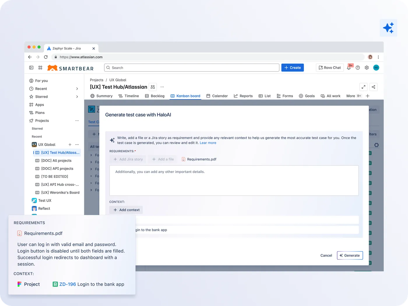 AI Test Case generation — preview